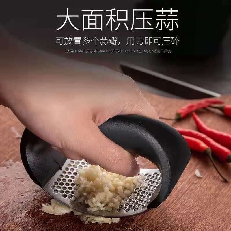 Garlic Press Masher Manual Ring Peeler Garlic Crusher Stainless Steel Garlic Mincer for Home Use