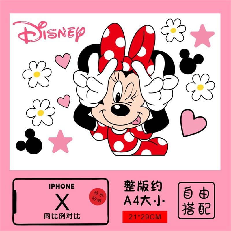 Mickey Suitcase Sticker Waterproof No Residue Cartoon Minnie Electric Vehicle Laptop Decorative Sticker