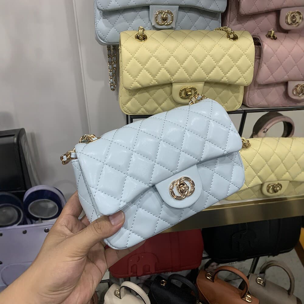 Chanel-style Square Fat Little Gold Ball Bag CF Women's Bag Premium Crossbody Bag Fashionable Small Bag Quilted Chain Bag