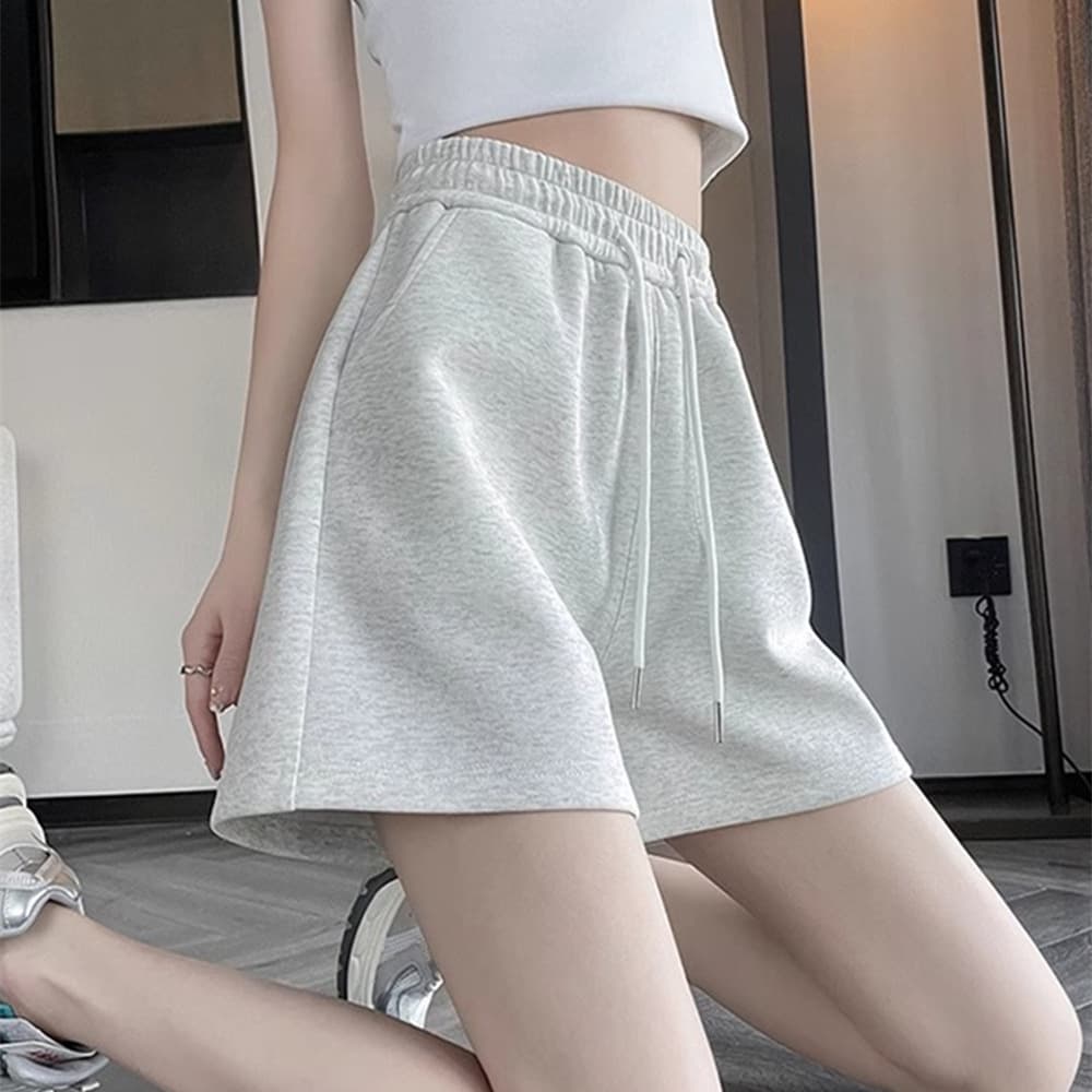 Women's Summer Loose-Fit Running Shorts, High-Waist A-Line Wide-Leg 3/4 Length for Casual Wear