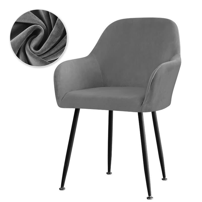 Cross-border silver fox velvet fabric elastic home and hotel dining chair high armchair covers