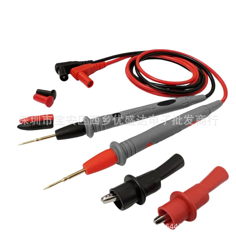 With Alligator Clip 10A Sharp Point Multimeter Test Leads, Universal Multimeter Test Lead Wire, Multimeter Test Leads with Clips