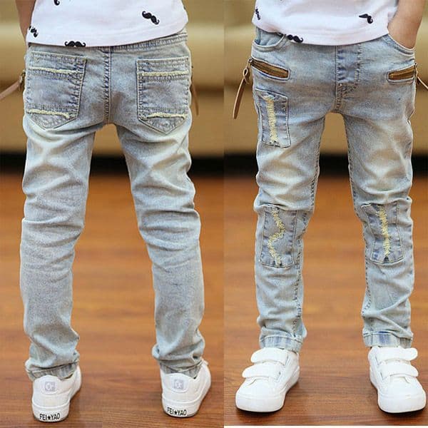 Boys' Jeans Pants, Stretch Slim Fit, Spring/Autumn, Ages 3-12, Skinny Casual Pants