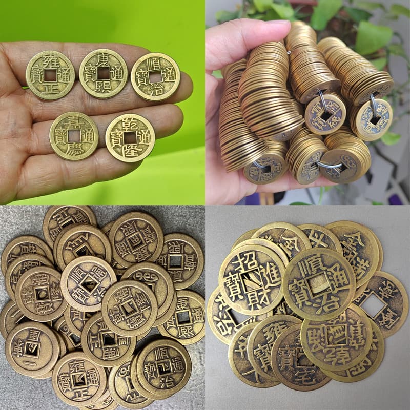 Yellow Copper Five Emperors Coin Alloy Copper Antique Coin Simulation Yellow Ancient Design Vintage Office Decor
