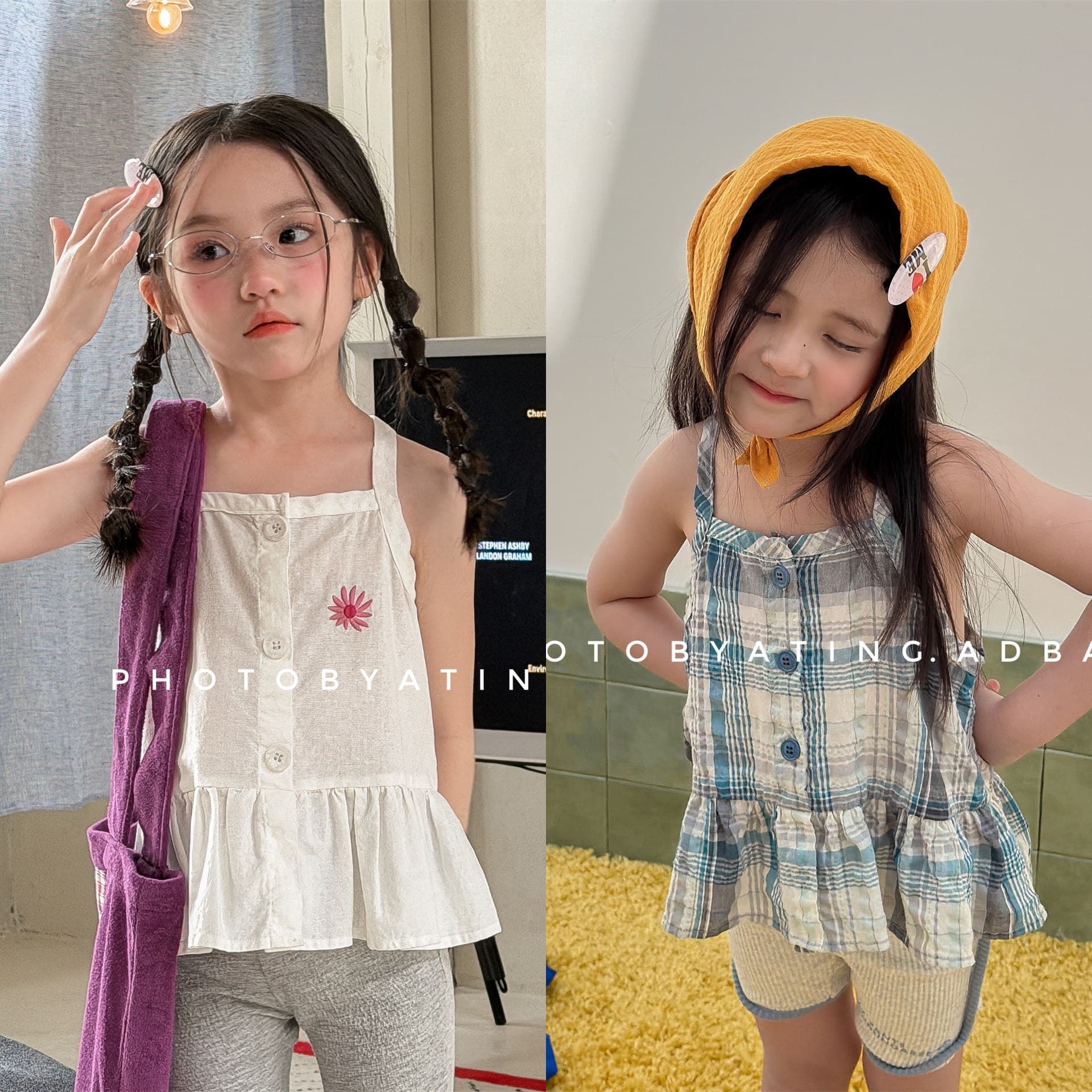 2026 Huzhou Zhili Children's Clothing Summer New Products Girls Summer Clothes Korean Style Suspender Shirts Skirts Shirts 7201