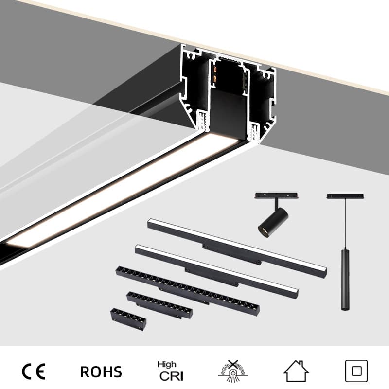 Export Exclusive Tension Ceiling Stretch Soft Film Magnetic Track Light Hotel Living Room Main Light-Free Track Bar 48V