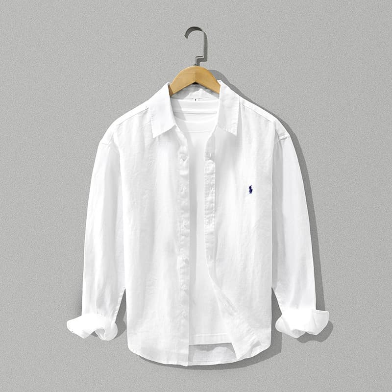 Men's Spring/Autumn New 100% Pure Linen Casual Shirt Classic Stylish Trendy Loose Fit Versatile Shirt