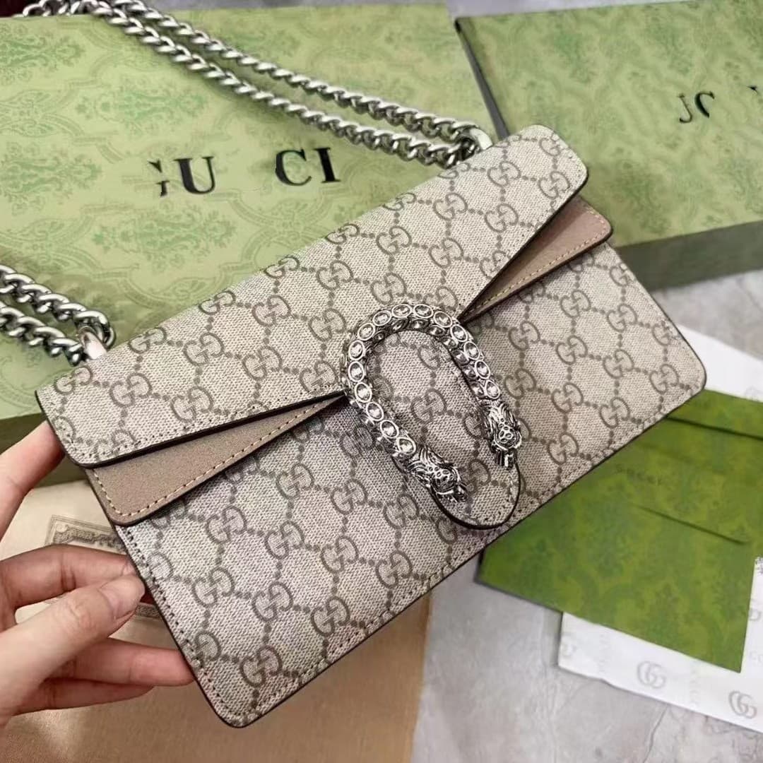 Luxury Brand Women's Bag Double GG Super Mini Dionysus Bag Fashion Trendy Crossbody Chain Small Square Bag