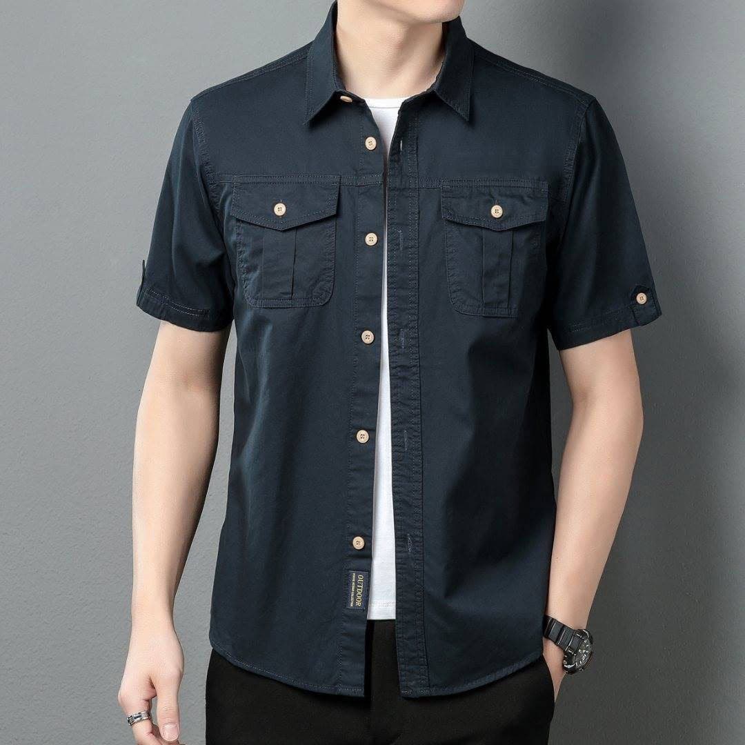 Summer Military Short Sleeve Shirt Men Work Uniform Cotton Work Shirt Outdoor Loose Fit Men's Shirt
