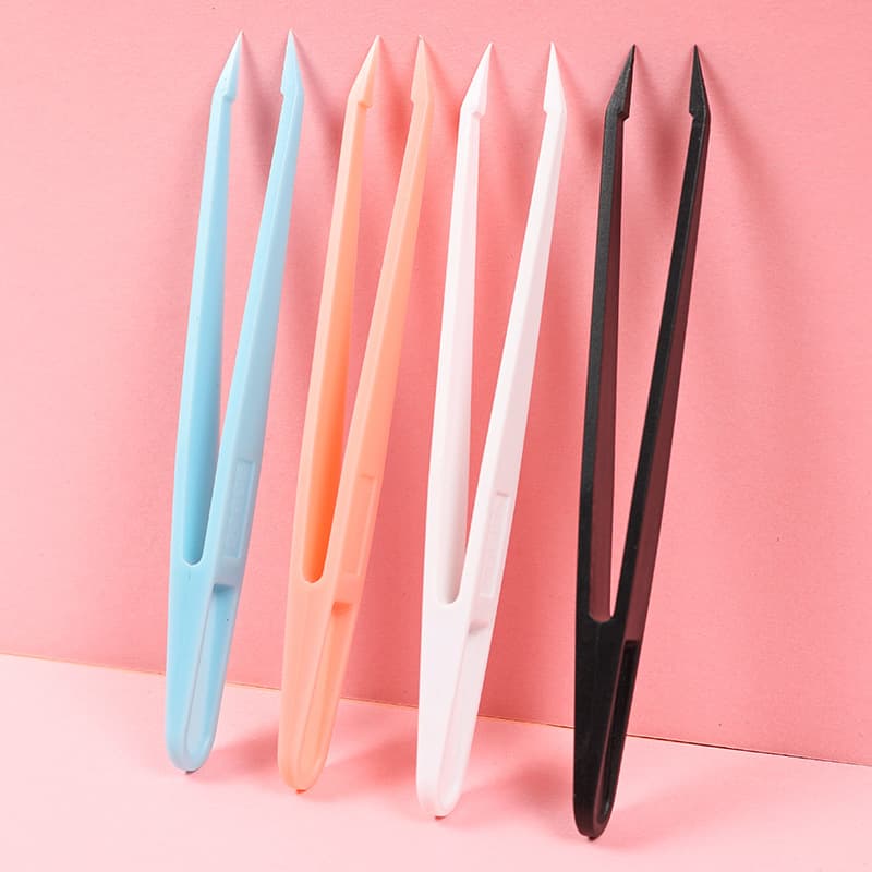 Colorful Plastic Nylon Pointed Clips Wholesale Handmade Journal DIY Tools Hardened Anti-Static Carbon Fiber Tweezers