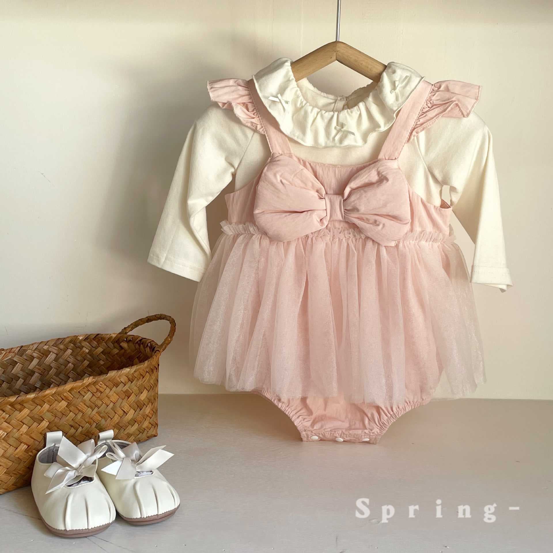 2026 Spring Children's Clothing Baby Girl Infant Princess Dress Long Sleeve Patchwork Dress Tutu Pullover