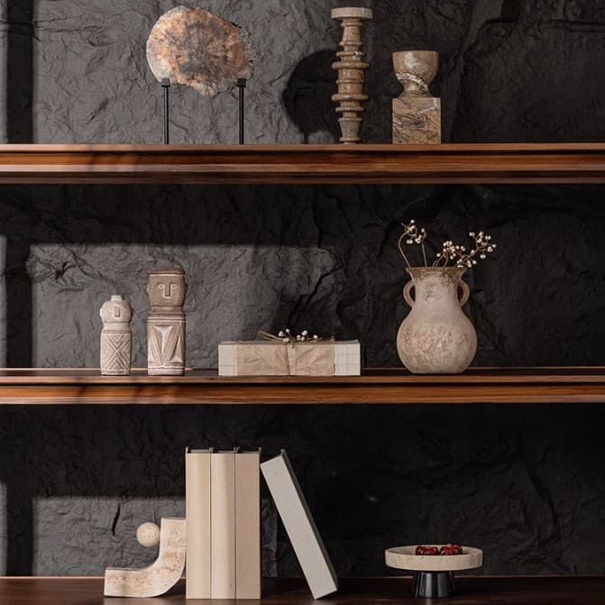 Yibeizi medieval wabi-sabi style office niche decoration living room study open style retro nostalgic American home