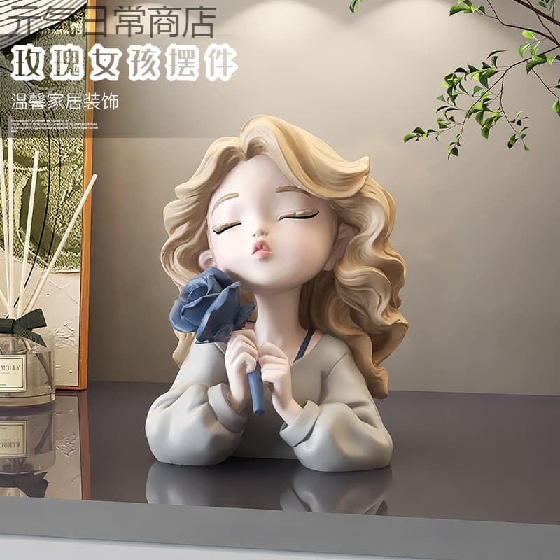 Girl Desktop Decoration, Home Office Ornament, Workspace Gift for Best Friend, Cute Girl Figurine