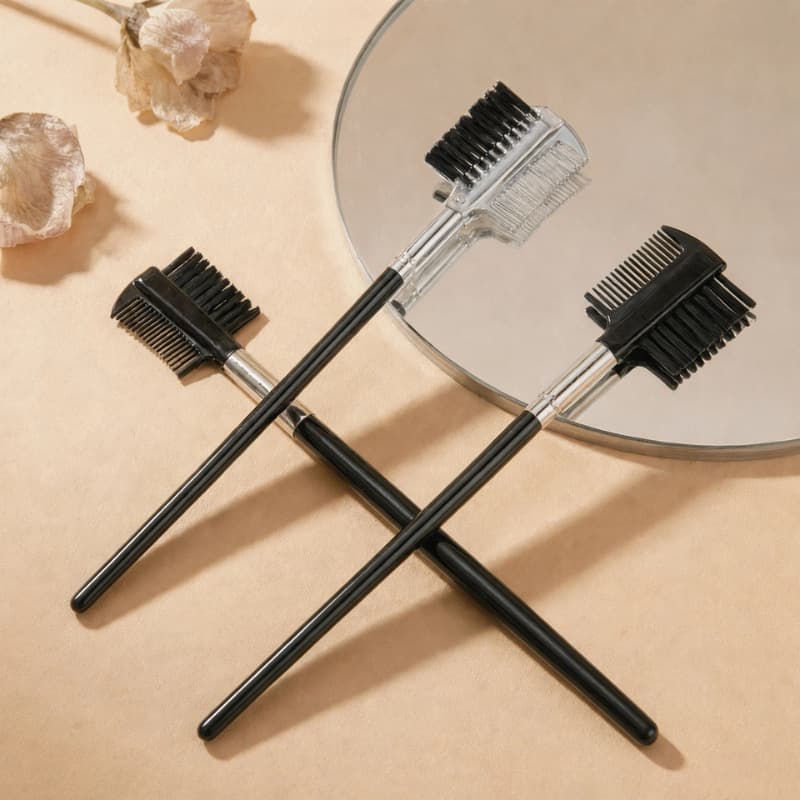 Eyebrow Brush Eyelash Brush Eyebrow Comb Eyelash Comb Makeup Brush Eyebrow Grooming Portable Dual-Purpose Double-Ended Beauty Tool