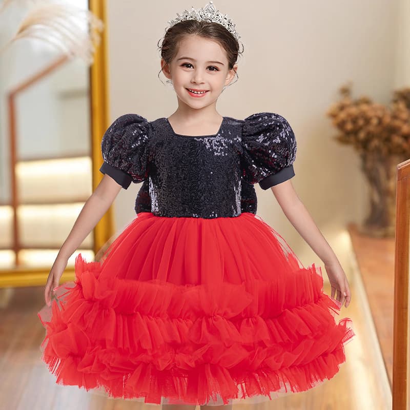Mickey girl Minnie same style dress cross-border foreign trade children's clothing tutu skirt bow sequin performance dress skirt