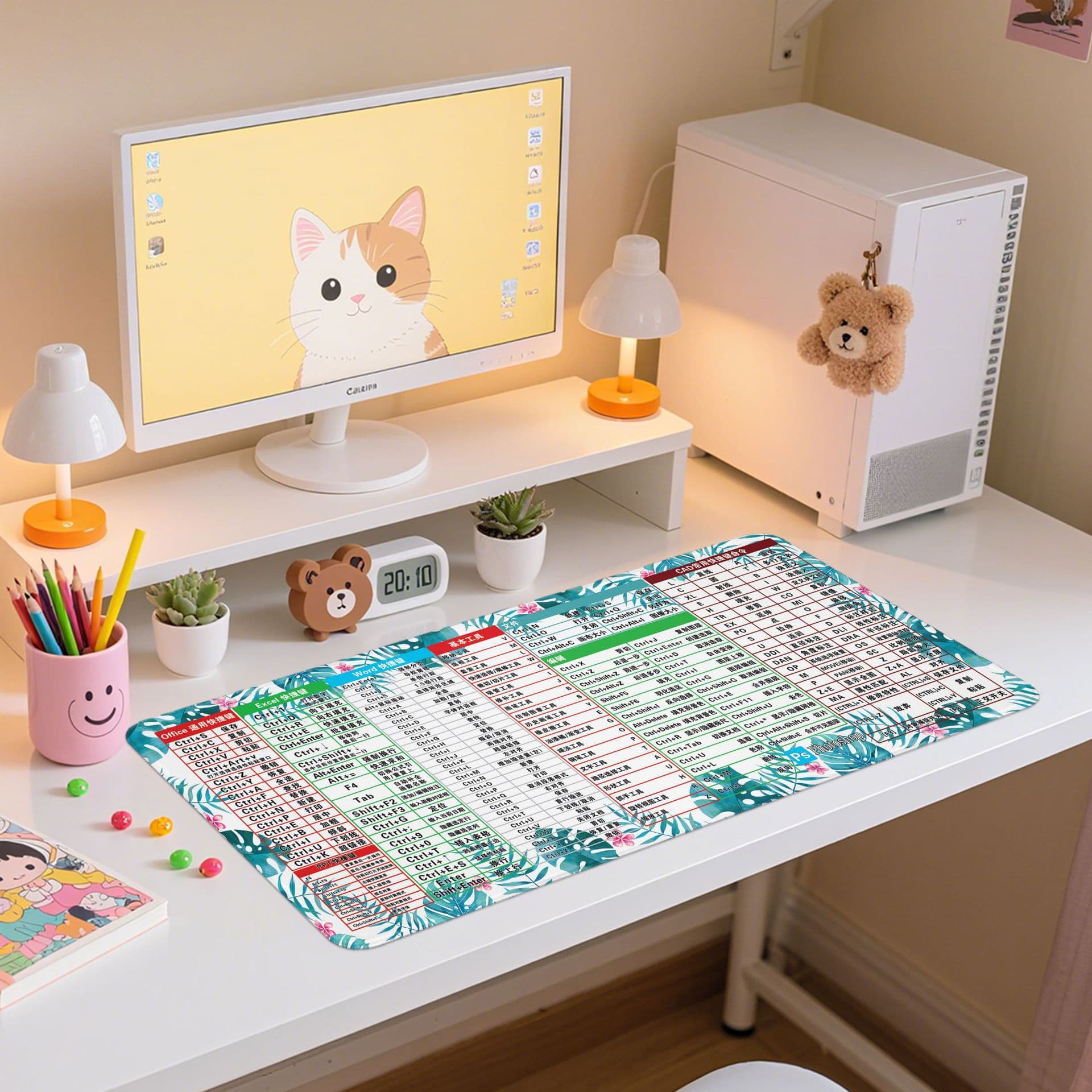 PS Shortcut Mouse Pad Source Factory Shortcut Mouse Pad Rubber Pad Thickened Lockstitch Office Gift Anti-Slip