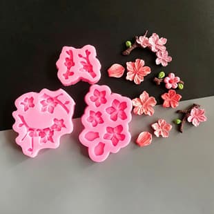 Peach Blossom Series Liquid Silicone Mold DIY Chocolate Cake Scented Candle Plaster Crystal Resin Decoration