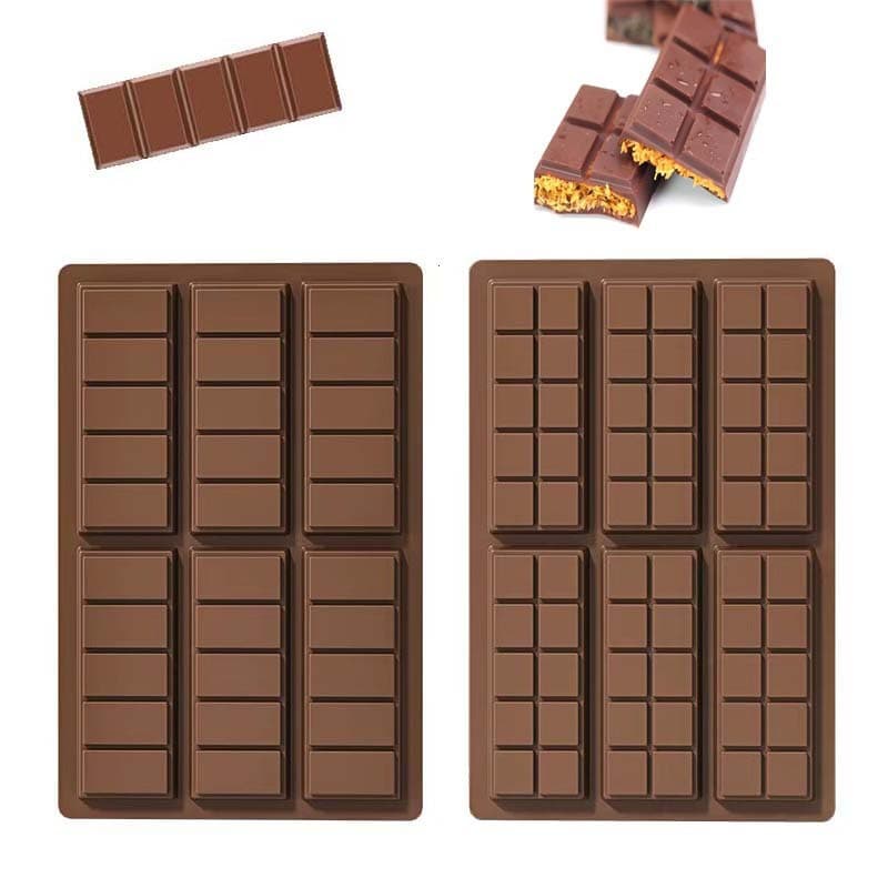 Cross-border Six-Connected Dubai Chocolate Mold Rectangular Cake Baking Mold Food-Grade Silicone Factory Direct Dessert