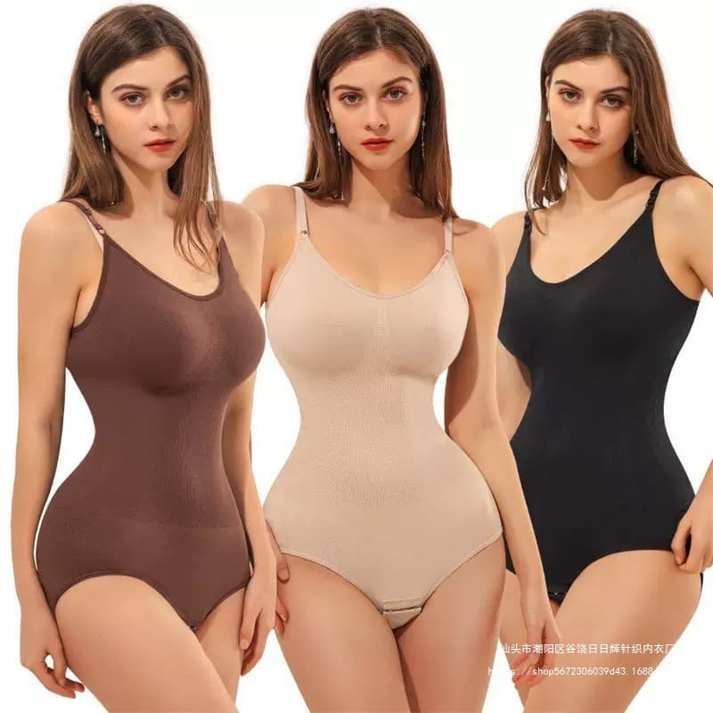 Amazon shaping bodysuit, button-up tummy control shapewear strappy waist cincher tight sculpting underwear, postpartum body shaping