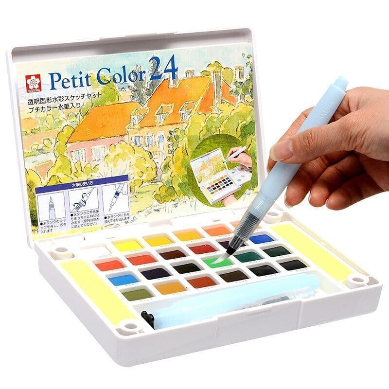 Sakura Solid Watercolor Paint Set 18 Colors Transparent Pigment 72 Colors 24 Colors 48 Colors Art Sketch Gouache Painting