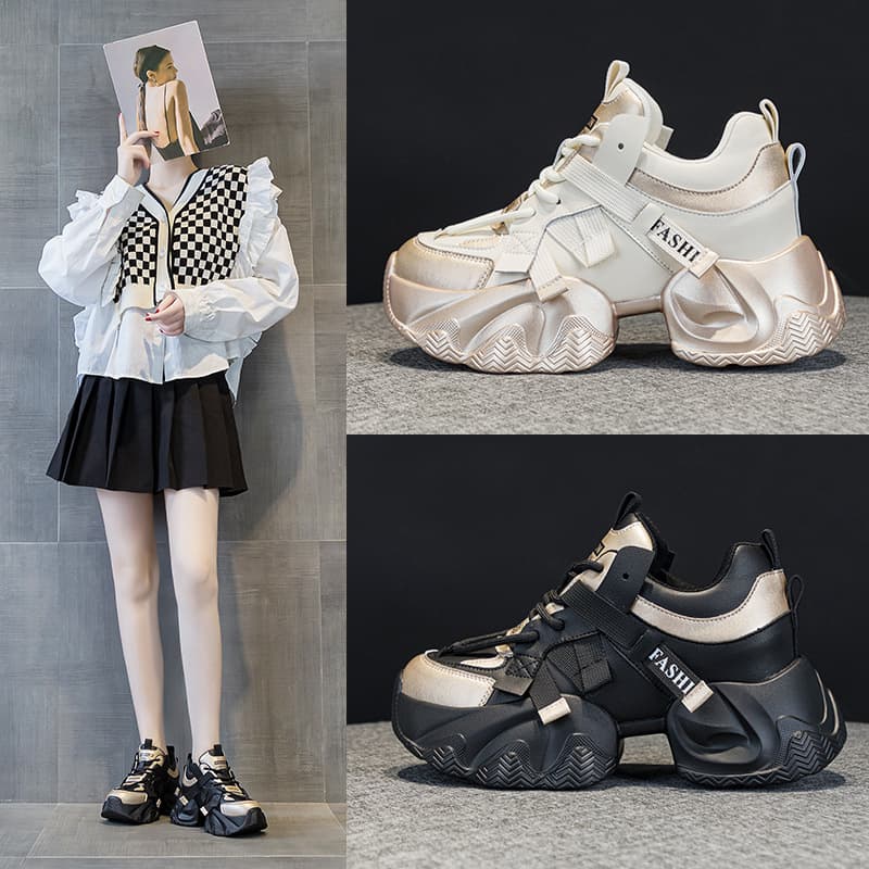 Dad Sneakers Women's 2026 Spring New Chunky Platform Height Increase Casual Fashion Versatile Student Shoes
