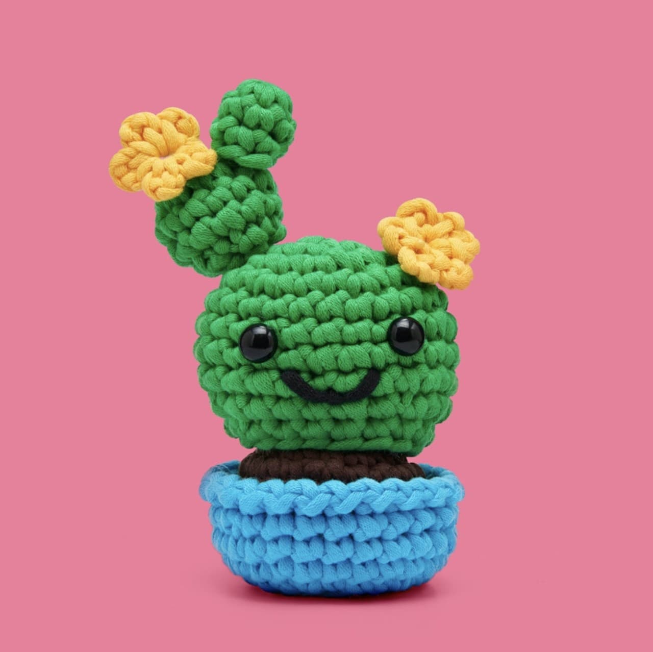Cross-border best-selling DIY knitting and crochet cactus flower pot material kit for beginners with English tutorial videos