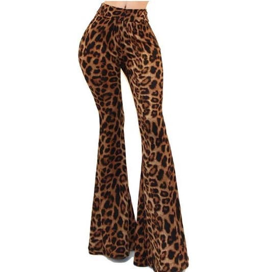 Cross-border Hot-selling Women's Flared Pants 3D Digital Print 2026 Vertical Stripe Leopard Print Office Casual Pants Bodycon Slimming