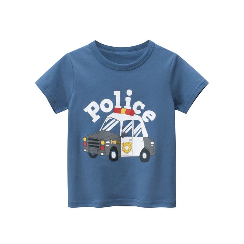 Summer Children's Short Sleeve T-Shirt for Boys, Kids' Clothing with Cartoon Design, Cotton Material, Soft Touch, Korean Style