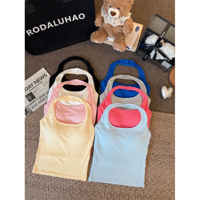 Pure and Alluring Halter Neck Camisole Top for Women, Inner Wear, Sexy Summer New Style, Short Crop Top