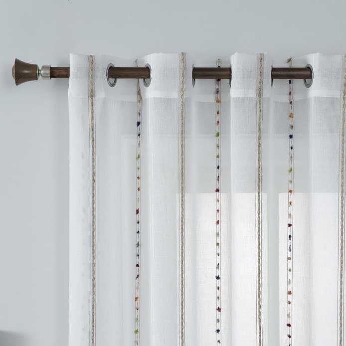 Sheer Curtain Window Curtain Living Room Balcony Sheer Curtain Modern Simple Colorful Vertical Striped Sheer Curtain Partition Light Blocking Curtain
