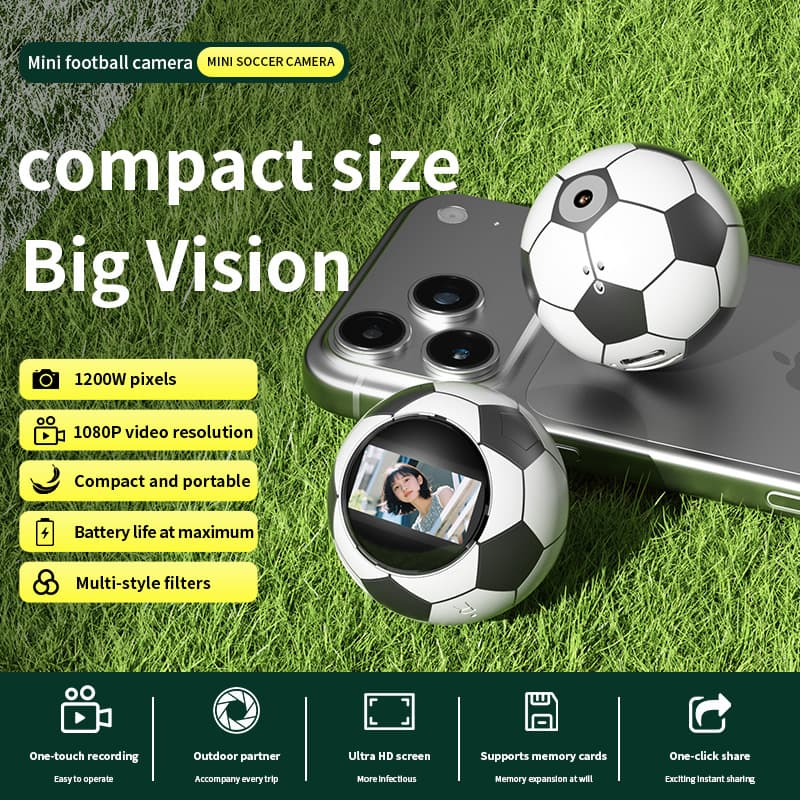 2026 New Cross-Border World Cup Football Mini Camera Thumb-Sized HD Photo Video Pendant Digital Camera