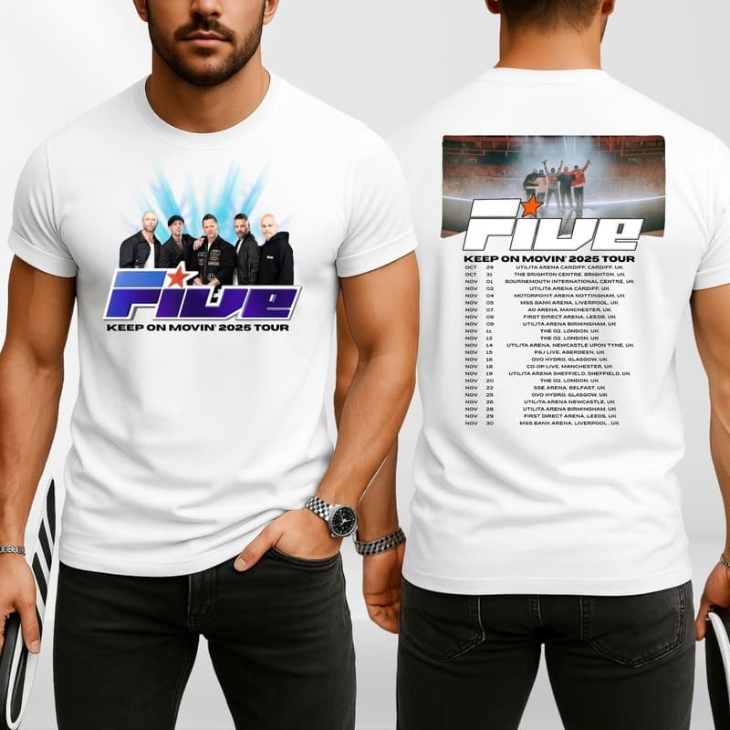 Five Band Concert T-Shirt Keep On Moving 2025 Tour T-Shirt