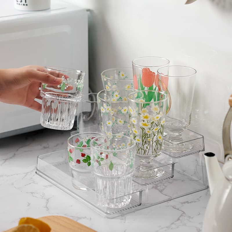 Tiered Cup Holder, Kitchen Storage Box, Tea Table Drinkware and Cup Organizer, Cross-border Hot-selling Daily Item