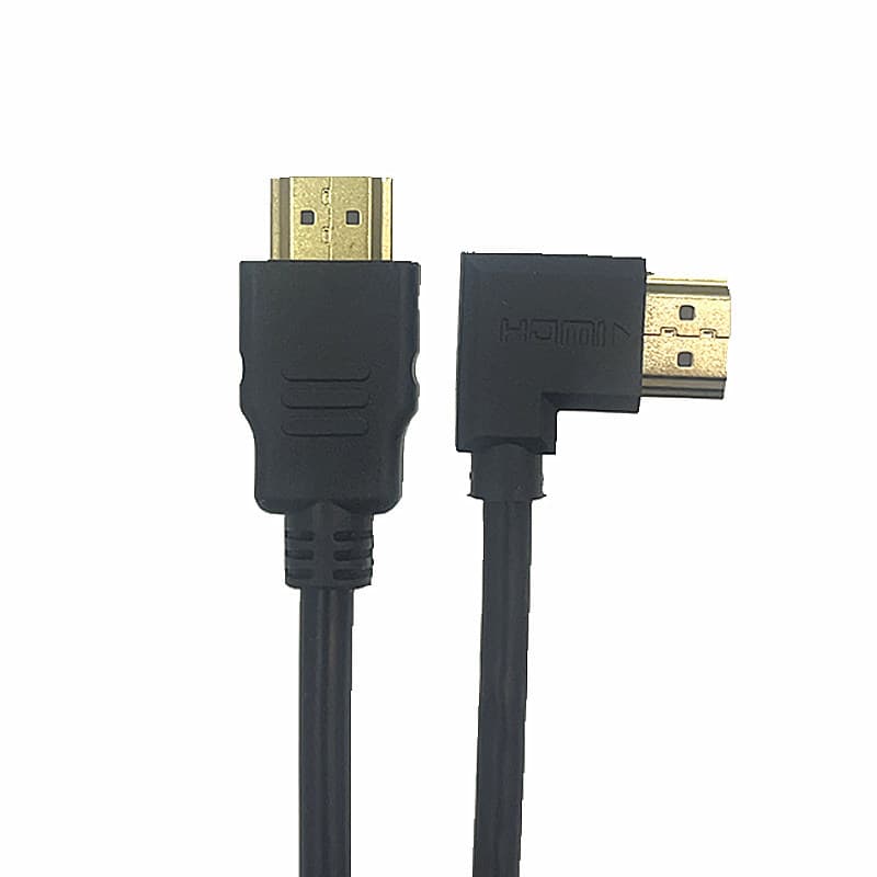 HDMI High-Speed Cable Male to Male Right Angle L-Shaped Adapter for Projector Set-Top Box Connection Cable Version 2.0 4K
