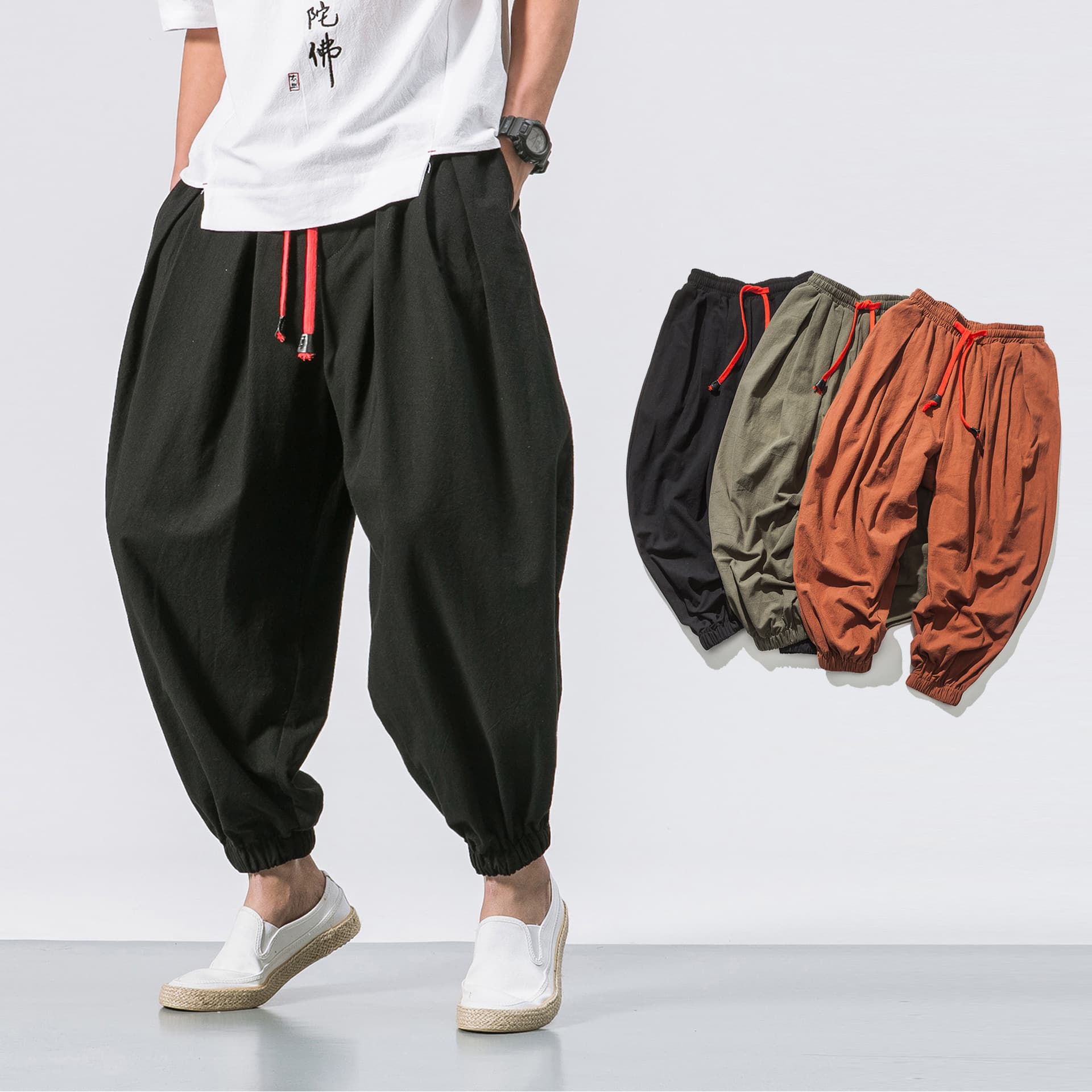 Foreign trade hip-hop lantern harem pants for fat people, loose and fat, plus size wide-legged pants, trendy fat carrot pants