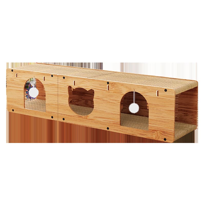 Large Cat House Vertical Cat Scratching Board Cat Tunnel Toy Self-Play No Shedding Cat Villa Durable Scratch Pad