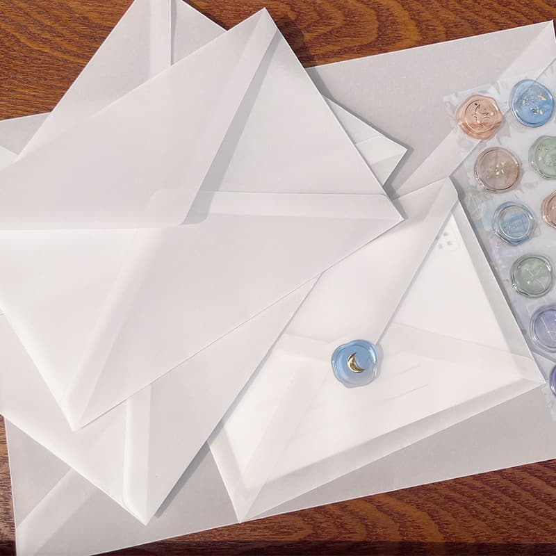 Paper Envelope Wholesale Semi-Transparent DIY Invitation Invitation Card Packaging Wax Seal Blank No Print Creative Coupon Available