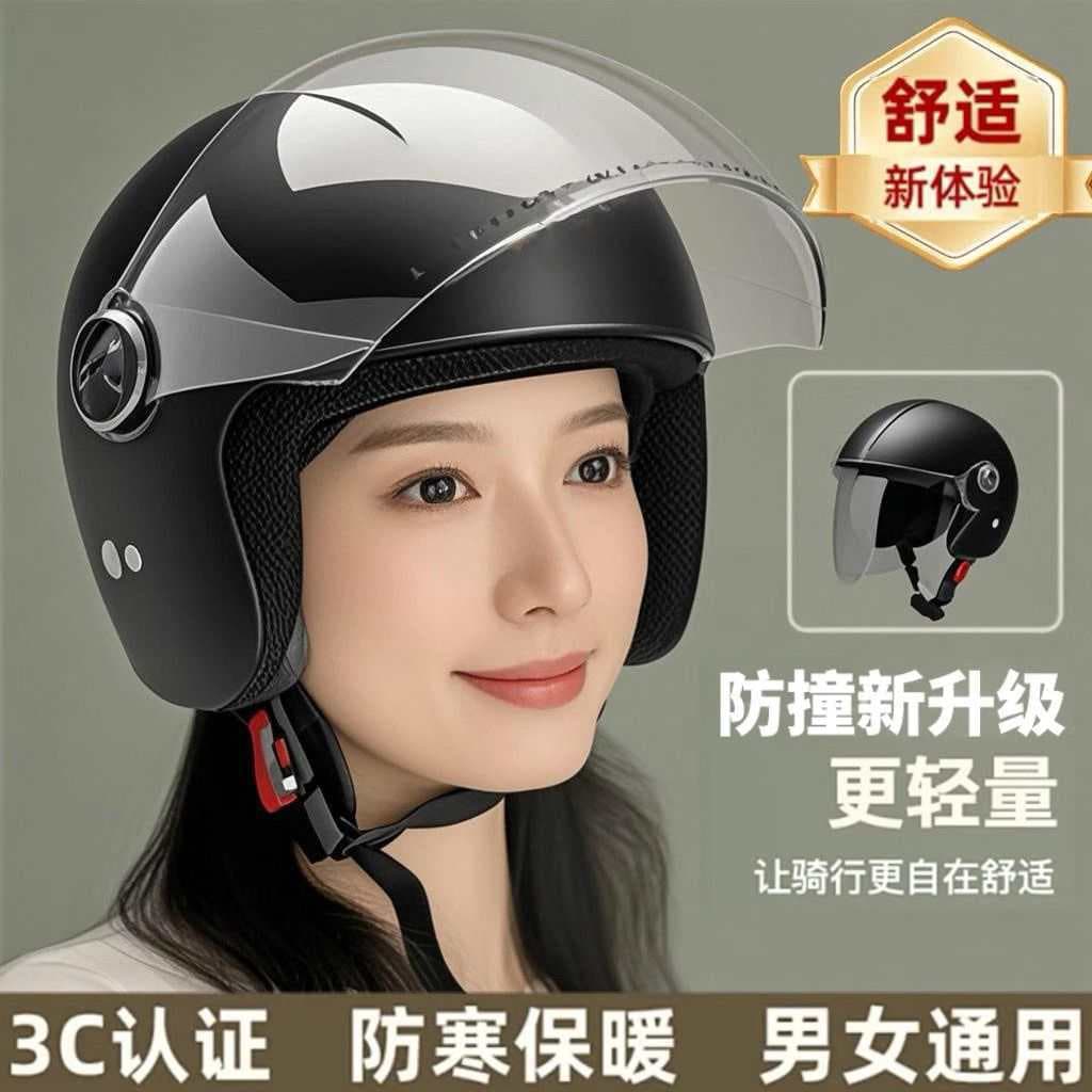 Electric Motorcycle Helmet for Men and Women, Summer Breathable Safety Cap, All-Season Universal for E-Bike