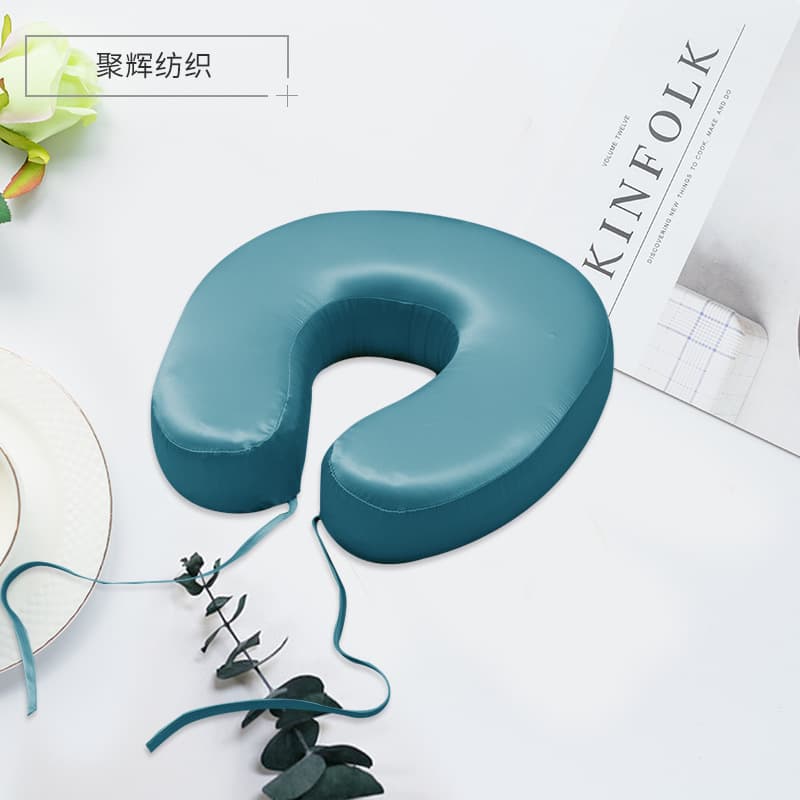 19MM Silk U-Shaped Pillow Soft Mulberry Silk Fabric Neck Support Pillow Resilient Inner Core Protects Cervical Spine