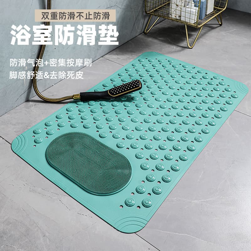 Bathroom Anti-Slip Mat PVC Solid Color Massage Mat Household Anti-Drop Suction Cup Carpet Waterproof Dirty-Resistant Toilet Hotel Floor Mat