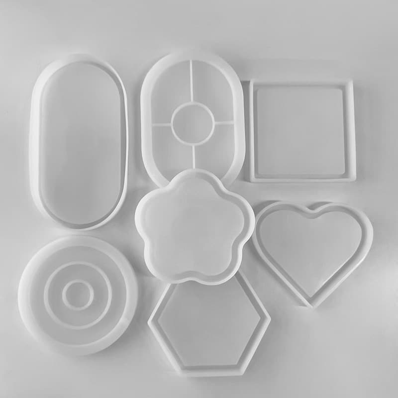 Cross-border epoxy resin coaster DIY silicone mold geometric resin plaster concrete cement desktop tray mold