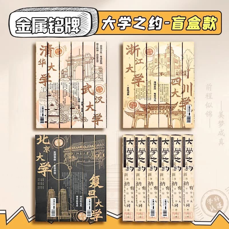 Fun Mystery Box University Appointment Retractable Pen ST Nib Tsinghua Peking University Series Quick-Dry Exam Pen