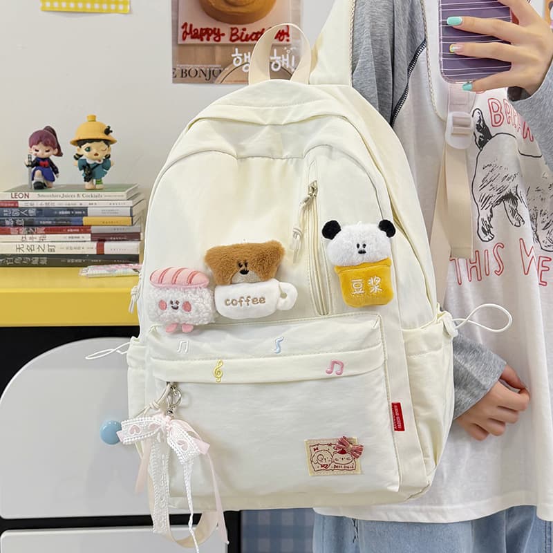 Cartoon Girl Heart Backpack for Middle School, High School, and College Female Students - Large Capacity Campus Cute Travel Backpack