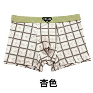 Cross-border New Men's Boxer Briefs Literary Youth Men's Scottish Plaid Check Breathable Boxer Underwear