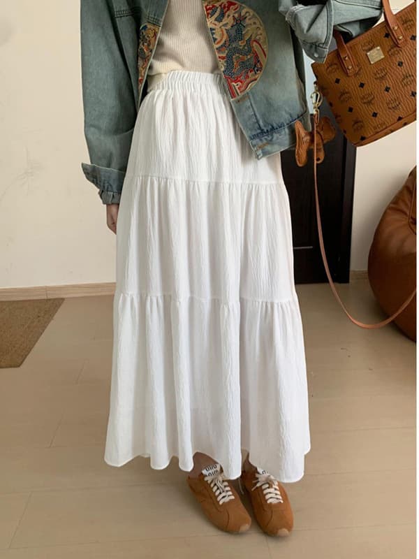 Summer Maternity Flowy Tencel Skirt Spring/Summer Korean Style Versatile Thin Long Skirt Maternity Cake Tutu Skirt