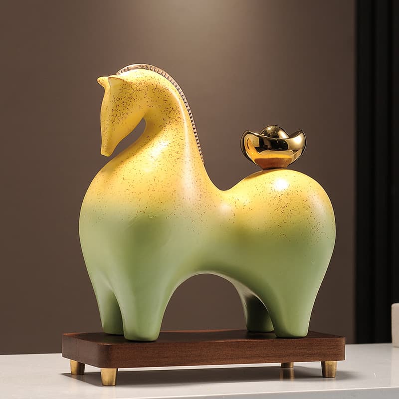 Wealth-Bringing Ornament for Immediate Fortune, High-End New Chinese Style Office Decor, Living Room Curio Cabinet Display, Shop Opening Gift