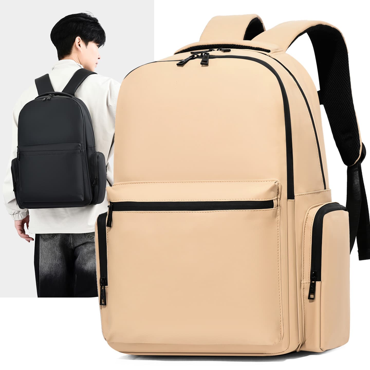 Cross-border new style backpack men's casual large capacity sports backpack business computer bag travel bag printed logo