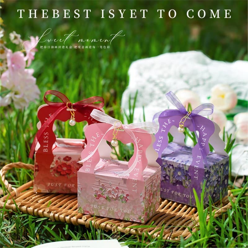New Wedding Candy Box for Marriage Engagement, Fresh and Elegant Gift Box Handbag, Premium Souvenir Candy Bag