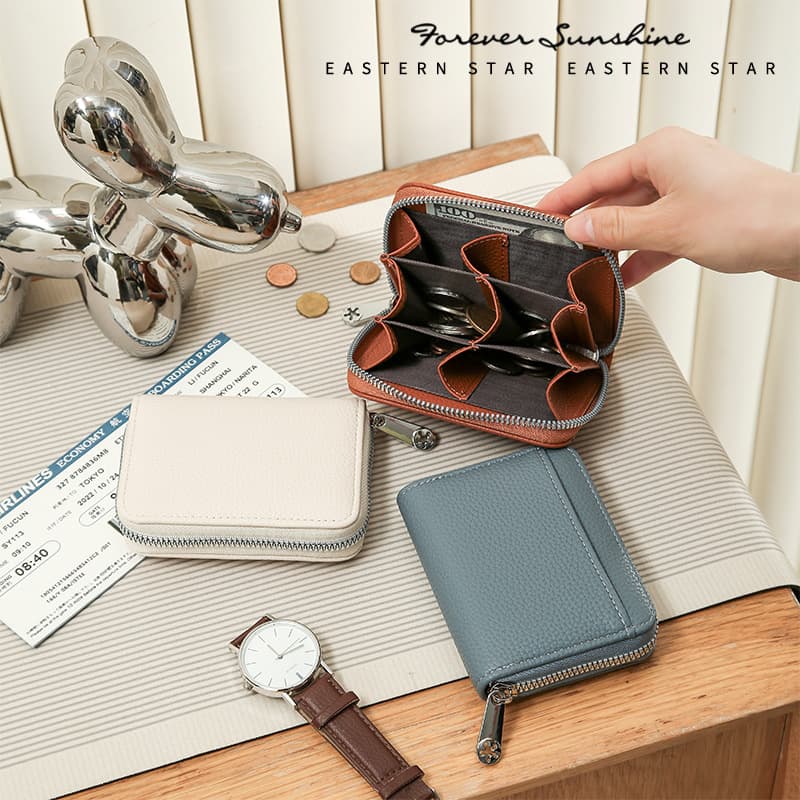 Leather texture! Coin Purse Ins Japanese and Korean Style Fashion Coin Bag Foreign Trade Mini Wallet Short Money Cloth Purse