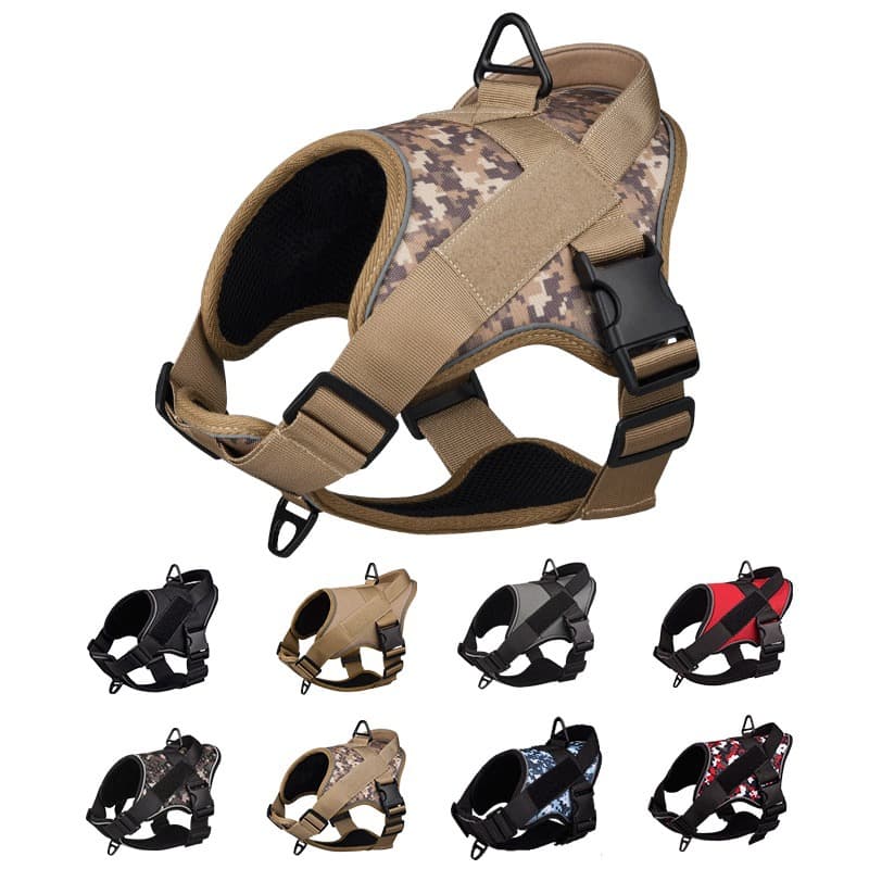 Cross-border Dog Tactical Chest Harness with Leash, Anti-Pull, Adjustable Vest-Style Dog Harness, In Stock